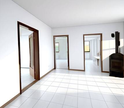 Eingangsbereich mit Schwedenofen - 