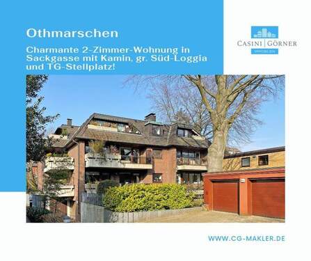Titelbild - Charmante 2-Zimmer-Wohnung in Sackgasse mit Kamin, gr. Süd-Loggia und TG-Stellplatz!