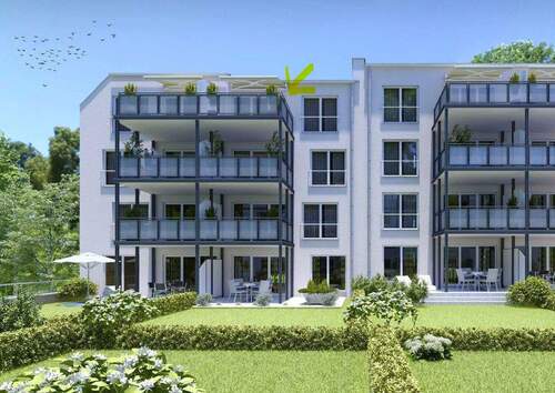 Hausansicht - Neuwertige 3-Zimmer Dachgeschosswohnung mit Balkon in Radeberg