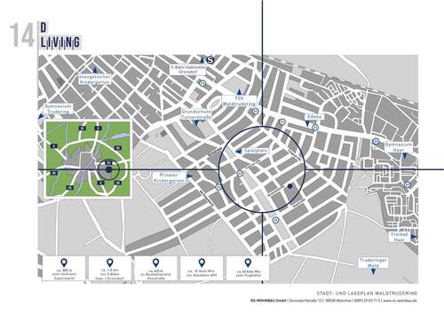 Lageplan - 3 Zimmer Etagenwohnung zum Kaufen in München