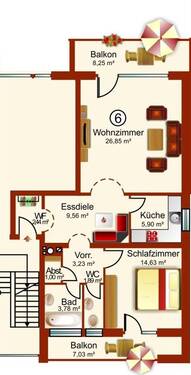 2-Zimmer-WHG Ist-Bestand - 