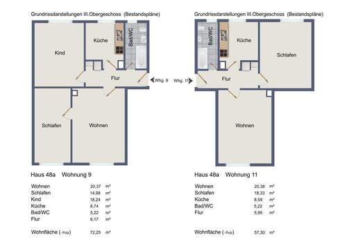 Bestandspläne III. OG. - 