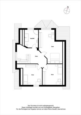 Dachgeschoss mit Beispielmöblierung - 