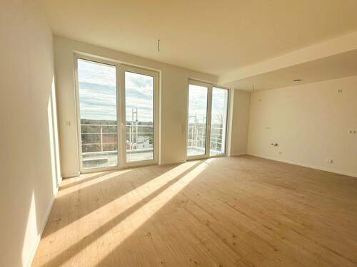 Wohn- und Essbereich mit Terrassenzugang - Etagenwohnung mit 71,60 m&sup2; in Leipzig zum Kaufen