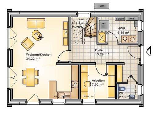 Erdgeschoss - 5 Zimmer Einfamilienhaus in Oldenburg / Osternburg