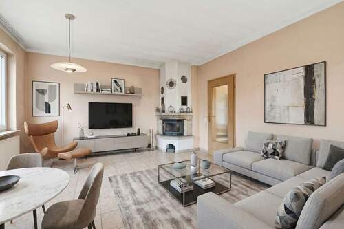 Offener Wohn-und Essbereich, Einrichtungsbeispiel - 3 Zimmer Bungalow in Schulzendorf