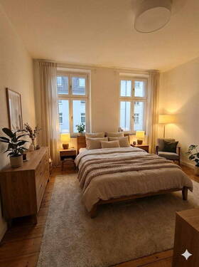 Schlafzimmer (KI möbeliert) - 