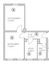 Grundriss 2-Zimmer-Wohnung im 1.OG - 