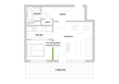 Option 2-Zimmer-Grundriss - 