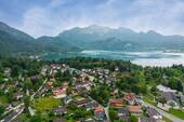 Drohnenaufnahme Richtung Südwesten - Schön gelegenes Grundstück in Kochel am See