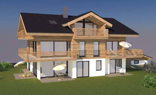 Visualisierung Hausansicht Südost - 3 Zimmer Etagenwohnung in Garmisch-Partenkirchen