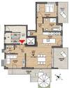 Grundriss Erdgeschoss Wohnung Nr.1 - 