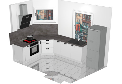 Küche (Visualisierung) - 2 Zimmer Etagenwohnung in Fürth