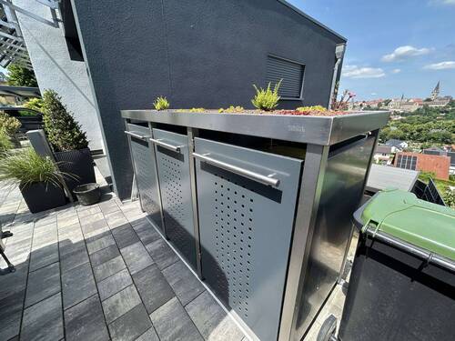 Edelstahl-Mülltonnenbox - 