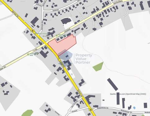 Übersicht - Ehemalige Hofstelle für eine mögliche Bebauung (Bauleitplanung in Zusammenarbeit mit der Gemeinde)
