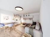 Visualisierung Wohnzimmer - Etagenwohnung mit 77,20 m² in Berlin zum Kaufen