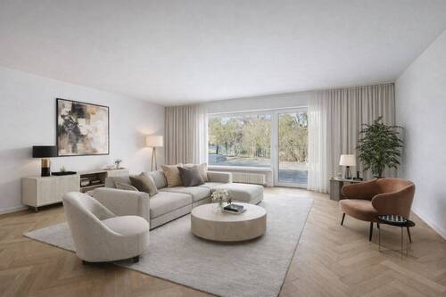 Wohnzimmer OG visualisiert - Ein Ort zum Ankommen: Ruhe, Raum und Lebensqualität vereint