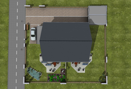 DH Janic Draufsicht_3D.png - 6 Zimmer Doppelhaushälfte zum Kaufen in Neumarkt in der Oberpfalz