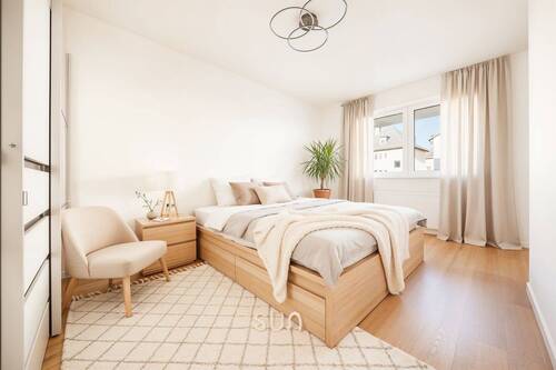 Schlafzimmer - derzeitige Einrichtung - (KI generiert) - 2 Zimmer Etagenwohnung zum Kaufen in Frankfurt am Main