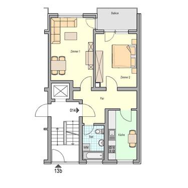 202-02.014 - Bruchsal - Buchenring 13b - EG rechts.jpg - 2 Zimmer Etagenwohnung zur Miete in Stutensee