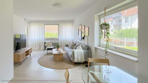 Wohnzimmer-Visualisierung (KI) - 3-Zimmer-Wohnung mit viel Potenzial im Luftkurort Lenzkirch