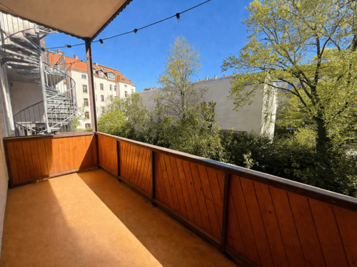 Bild 1 - 3-Raum-Altbauwohnung in Schleußig mit Parkett & Balkon
