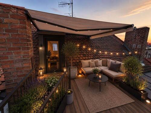 KI Generiert, mögliche Dachterrasse - Großzügige Dachwohnung mit Ausbaureserve - Stilvolles Wohnen nahe Stadtpark in Nürnberg