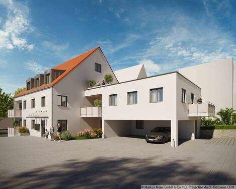 Ansicht - Südost - Neubau in zentraler Lage - 394.000,00 EUR Kaufpreis, ca.  63,60 m² Wohnfläche