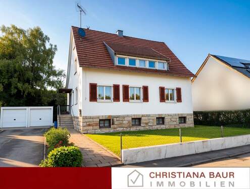 Ansicht neu mit Logo und verpixelt - FAMILIENHAUS IN RUHIGER, IDYLLISCHER LAGE: Rangendingen