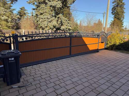 hochwertiges elektrisches Tor und straßenseitige Einfriedung - 