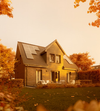 Gartenansicht - Familienfreundlich wohnen: Nordic 143, Klinker inklusive, zum kleinen Preis