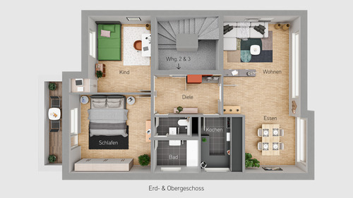 Erd- und Obergeschoss - 