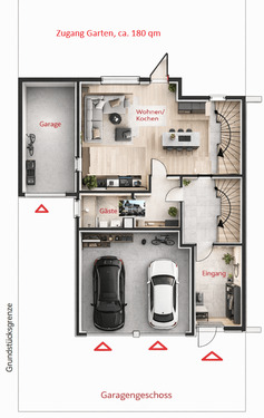 Beispiel Umplanung Gartengeschoss - 