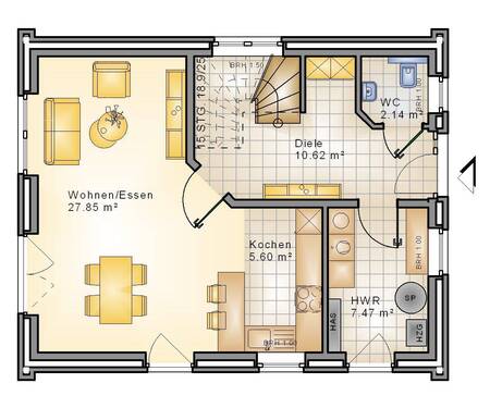 Erdgeschoss - 4 Zimmer Einfamilienhaus zum Kaufen in Oldenburg / Alexandersfeld