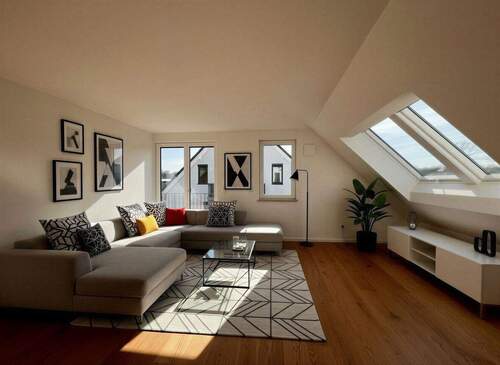 WHG A06_Wohnzimmer_KI generiert - Etagenwohnung mit 74,00 m&sup2; in München zum Kaufen