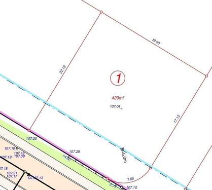 Grundstück Planauschnitt Teifläche 1 - 