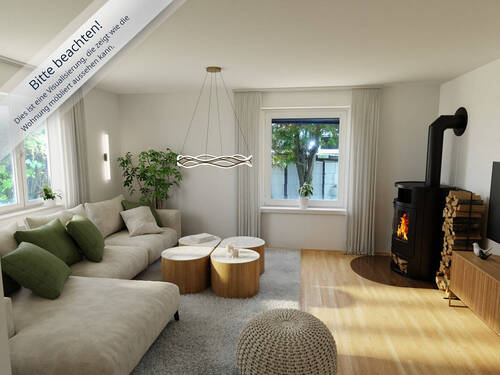 Wohnzimmer (VIS) - 5 Zimmer Einfamilienhaus zum Kaufen in Marbach am Neckar