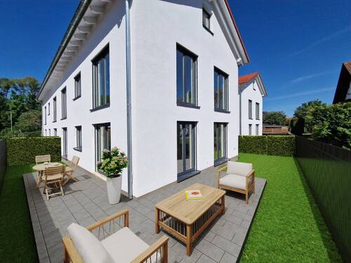 Terrasse mit Südwestausrichtung - DHH2 - 6 Zimmer Doppelhaushälfte in Oberding