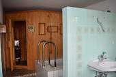 Saunahaus mit Tauchbecken und Dusche - 