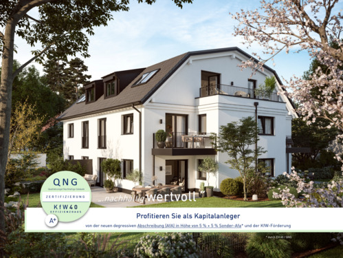 Haus A QNG EH 40 - QUALITÄT + KOMFORT ! NEUBAU-2-Zi.-Erdgeschosswohnung mit Terrasse und Garten