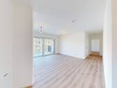 Ansicht III: Wohn- und Esszimmer mit offenem Küchenbereich - 