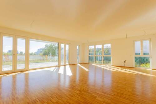 Offener Wohn- und Küchenbereich mit Zugang zur Terrasse - 3 Zimmer Etagenwohnung in Hamm