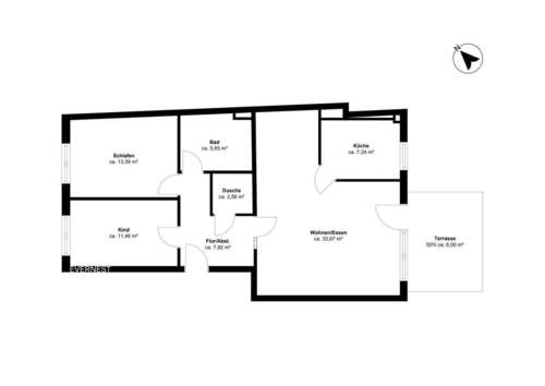 Erdgeschoss - 3 Zimmer Terrassenwohnung in Düsseldorf