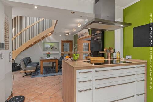 Offene Küche (12,98m²) mit Kochinsel ... - 