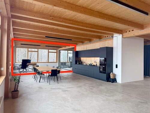 Bürobereich rot markiert - Büro zur Miete in Murnau a. Staffelsee