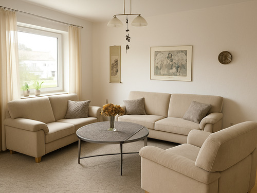 Wohnzimmer Wohnbeispiel (KI-generiert) - 4 Zimmer Etagenwohnung in Bammental