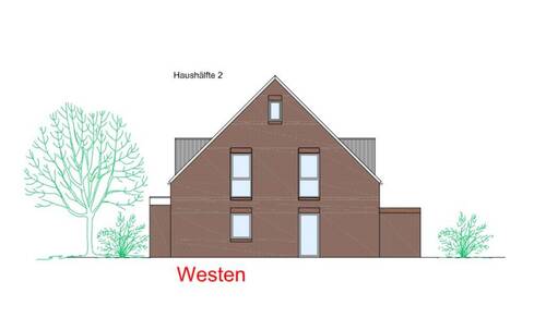 Ansicht Westen - Doppelhaushälfte mit 100,00 m&sup2; in Wardenburg zum Kaufen