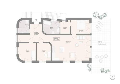 Erdgeschosswohnung - 