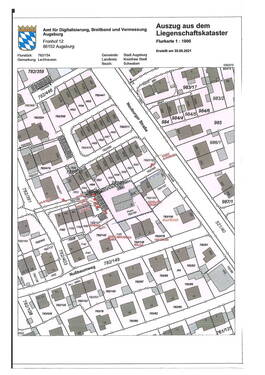 Flurkarte - Grundstück in Augsburg / Hammerschmiede zum Kaufen