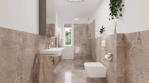 Visualisierung Bad - Etagenwohnung mit 50,90 m&sup2; in Landau an der Isar zum Kaufen